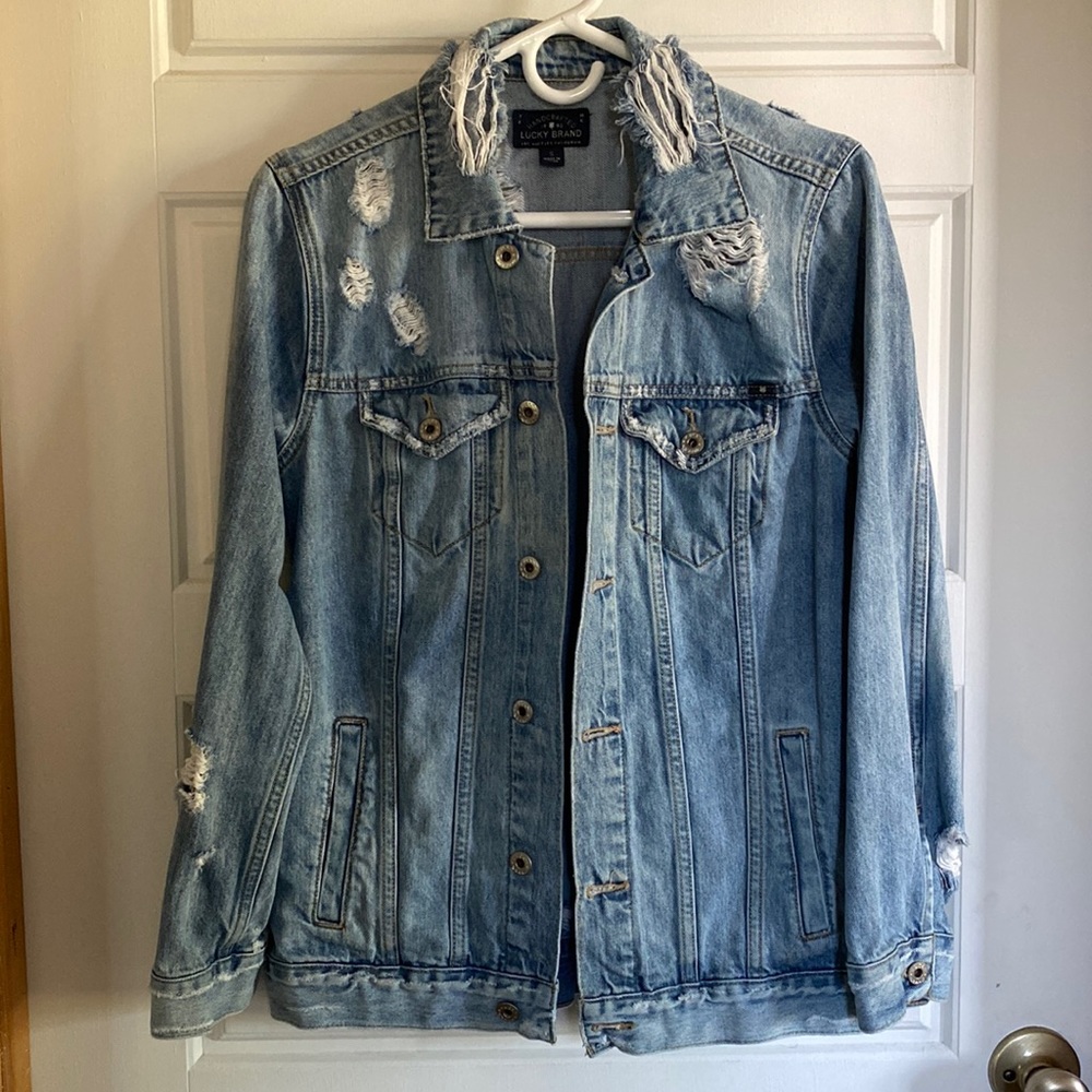 Woman’s Lucky Brand Distressed Jean Jacket